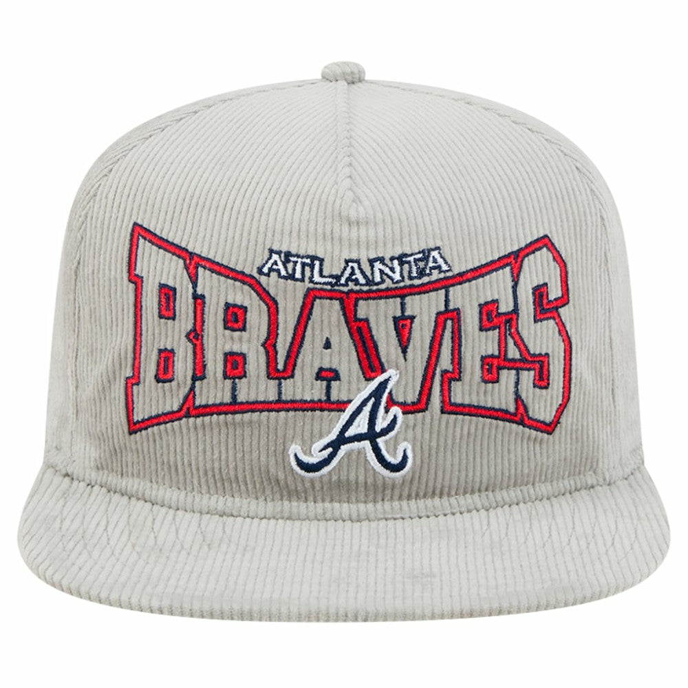 Atlanta Braves Gray Corduroy Golfer Snapback Hat