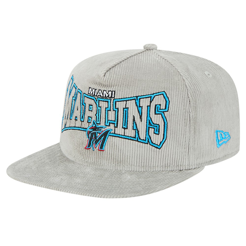 Miami Marlins Gray Corduroy Golfer Snapback Hat