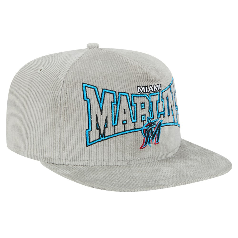 Miami Marlins Gray Corduroy Golfer Snapback Hat