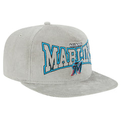 Miami Marlins Gray Corduroy Golfer Snapback Hat
