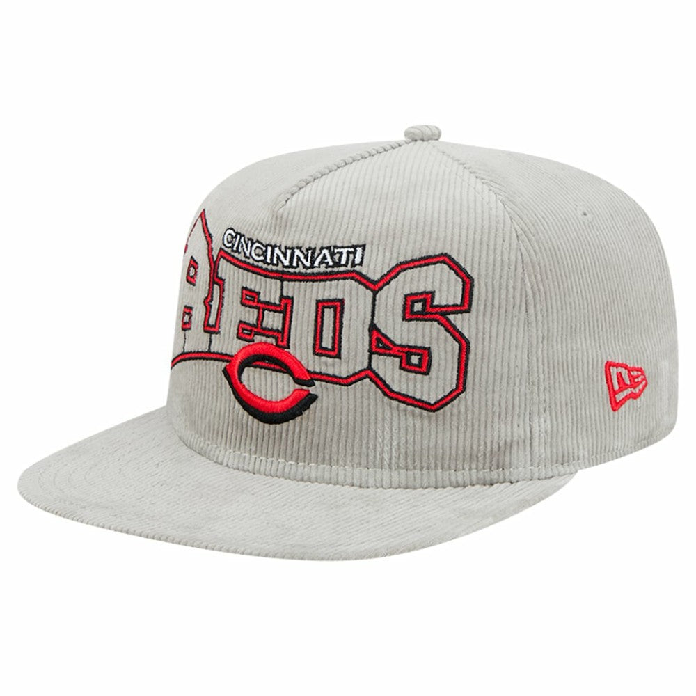 Cincinnati Reds Gray Corduroy Golfer Snapback Hat