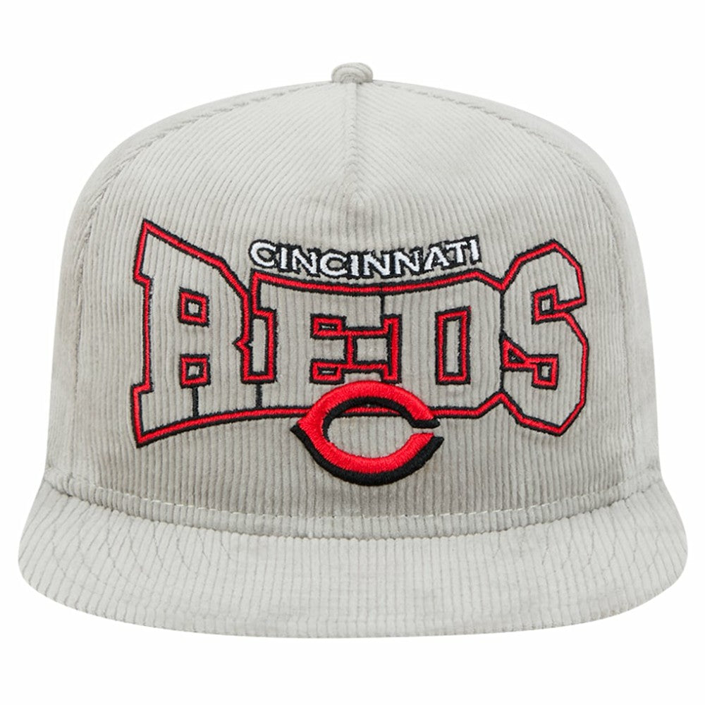 Cincinnati Reds Gray Corduroy Golfer Snapback Hat