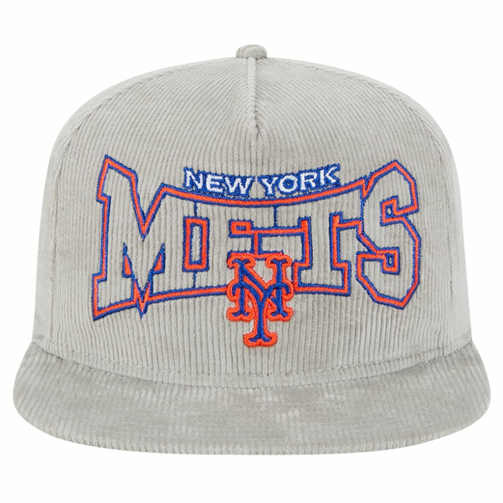 New York Mets Gray Corduroy Golfer Snapback Hat