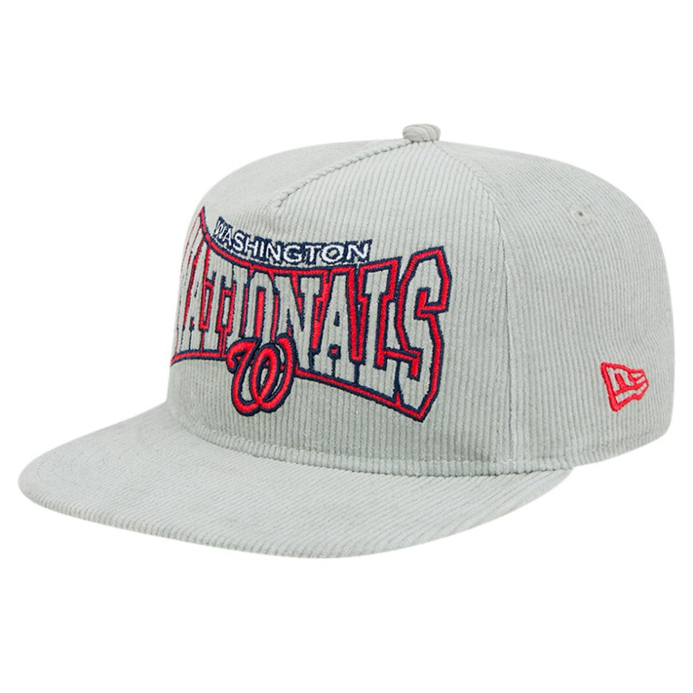 Washington Nationals Gray Corduroy Golfer Snapback Hat