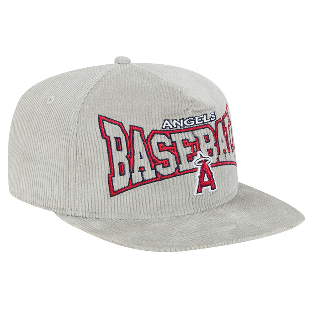 Los Angeles Angels Gray Corduroy Golfer Snapback Hat