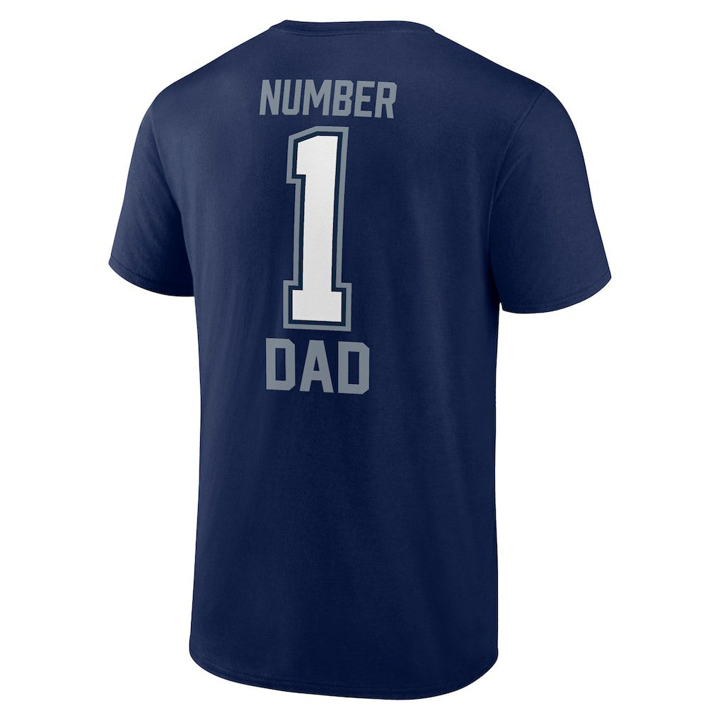 Dallas Cowboys #1 Dad T-Shirt - Navy for sale