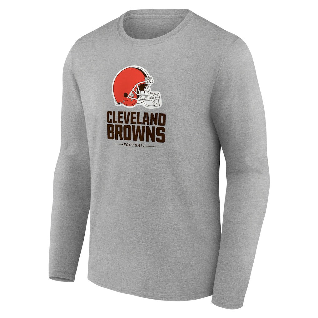 Cleveland Browns Team Lockup Long Sleeve T-Shirt - Gray on sale