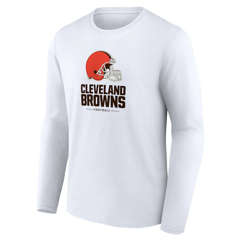 Cleveland Browns Team Lockup Long Sleeve T-Shirt - White outlet