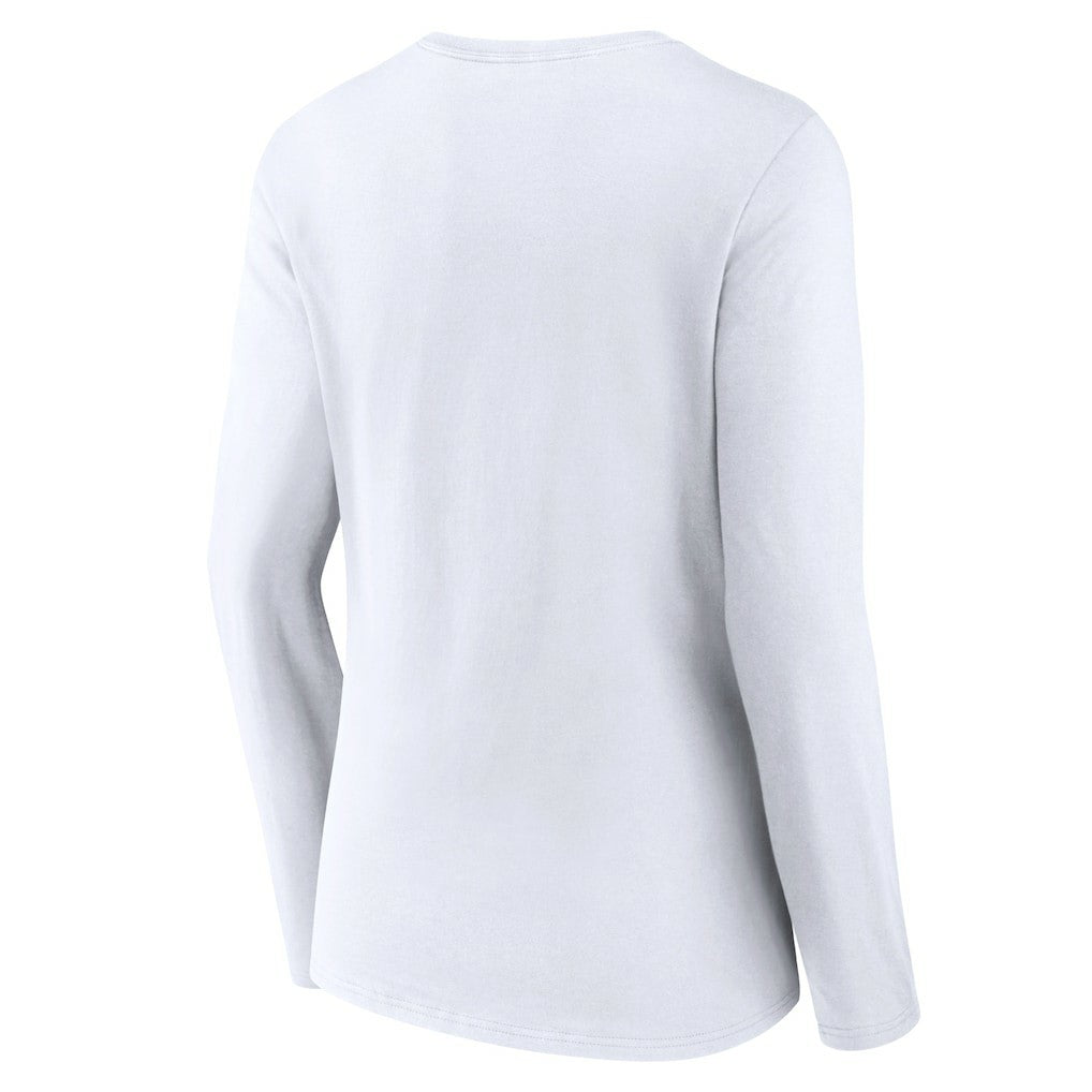 Cleveland Browns Women's Team Lockup Long Sleeve V-Neck T-Shirt - White discount