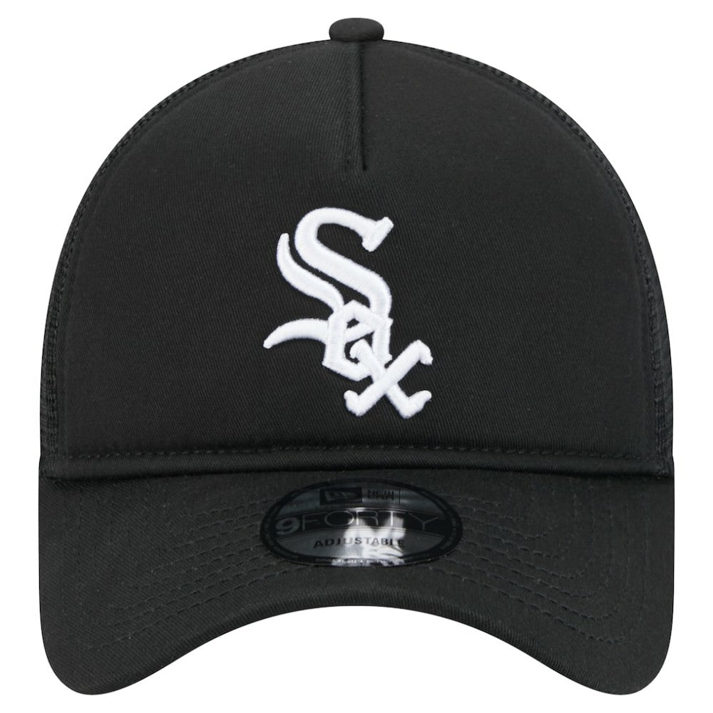Chicago White Sox 9FORTY A-Frame Trucker Adjustable Hat Black
