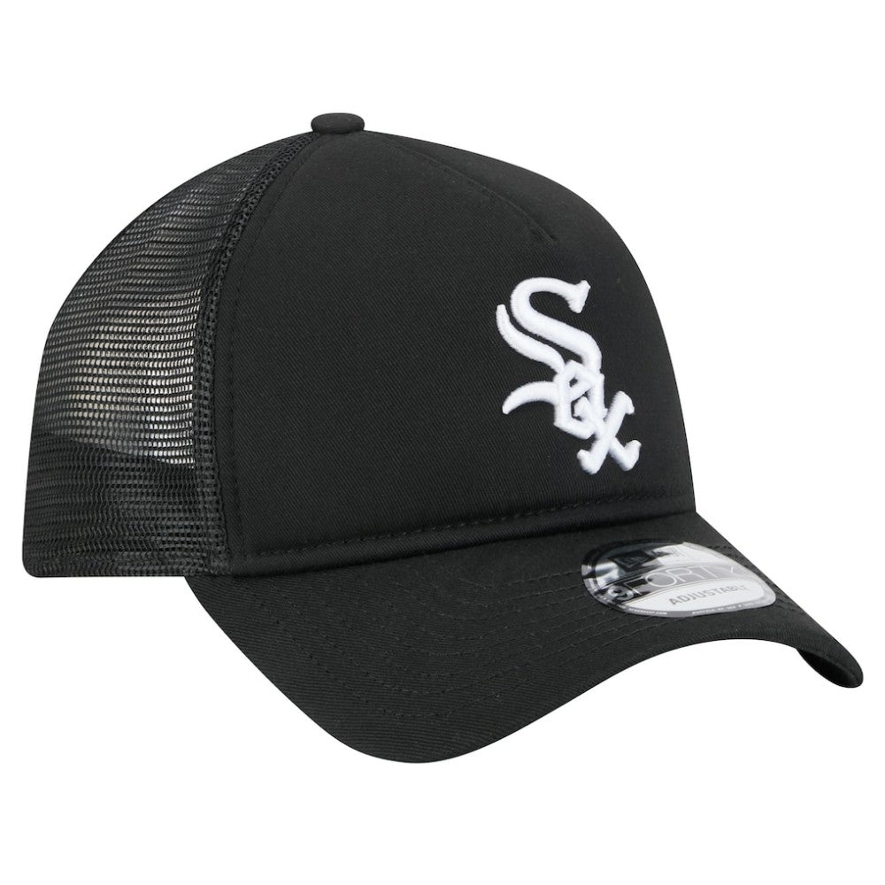 Chicago White Sox 9FORTY A-Frame Trucker Adjustable Hat Black