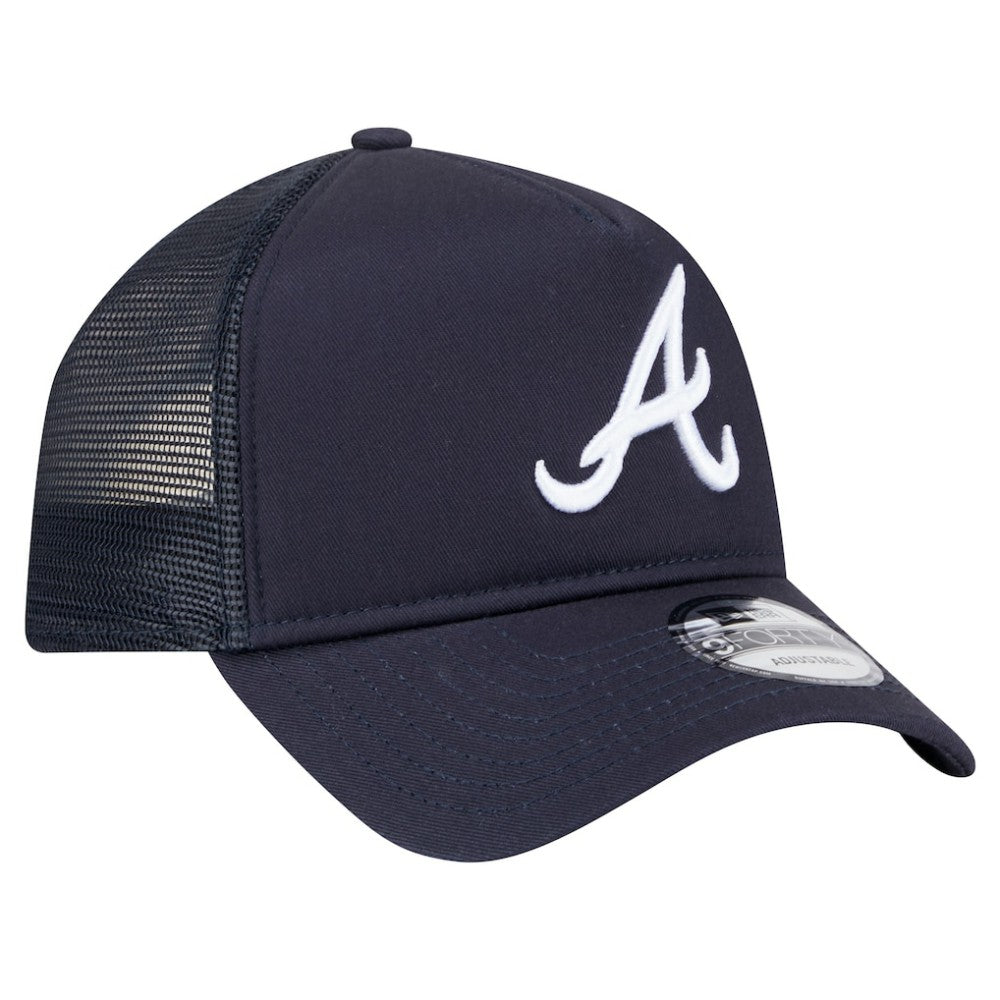 Atlanta Braves 9FORTY A-Frame Trucker Adjustable Hat Navy