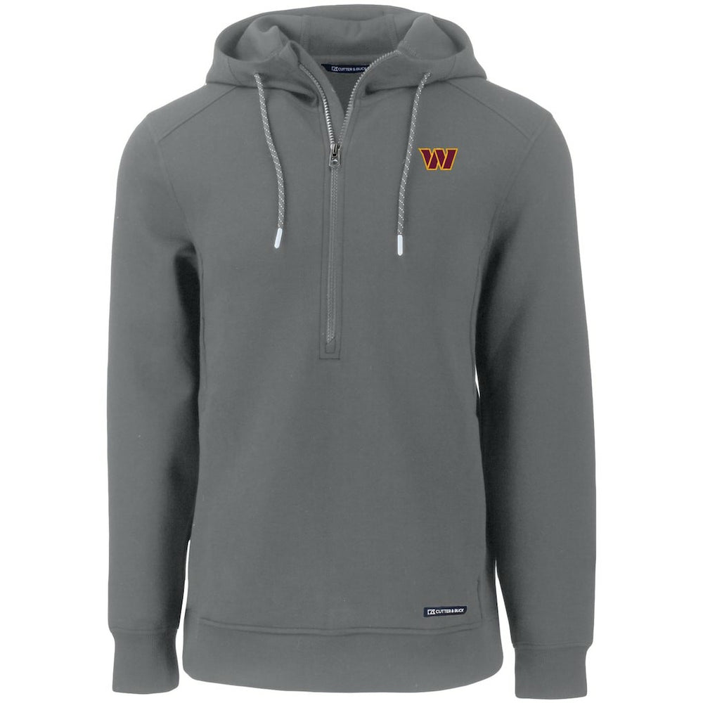 Washington Commanders Cutter & Buck Primary Mark Roam Eco Recycled Half-Zip Pullover Hoodie - Gray on sale