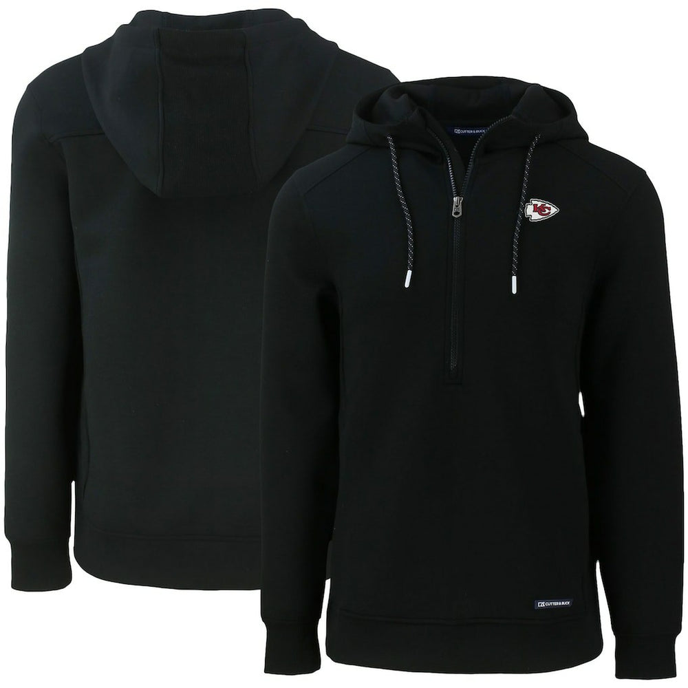 Kansas City Chiefs Cutter & Buck Primary Mark Roam Eco Recycled Half-Zip Pullover Hoodie - Black discount