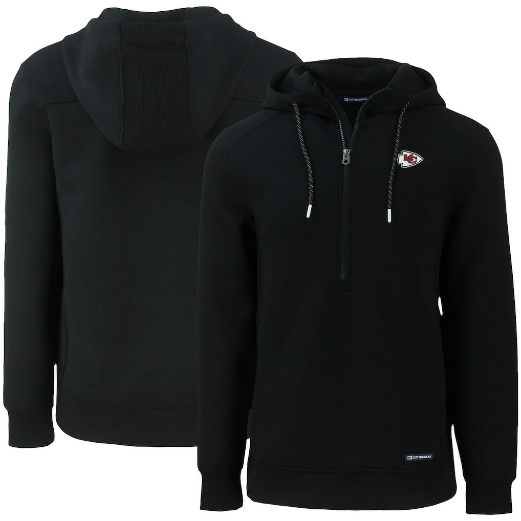 Kansas City Chiefs Cutter & Buck Primary Mark Roam Eco Recycled Half-Zip Pullover Hoodie - Black discount