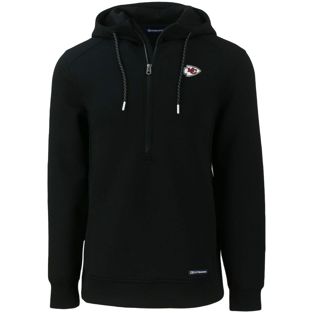 Kansas City Chiefs Cutter & Buck Primary Mark Roam Eco Recycled Half-Zip Pullover Hoodie - Black discount