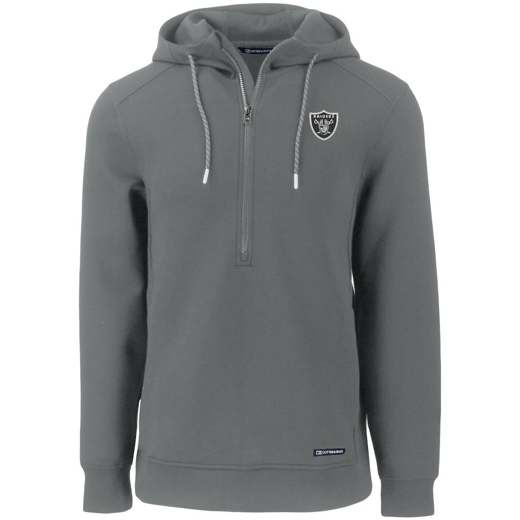 Las Vegas Raiders Cutter & Buck Primary Mark Roam Eco Recycled Half-Zip Pullover Hoodie - Gray discount
