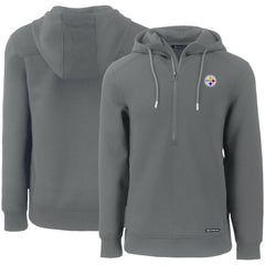 Pittsburgh Steelers Cutter & Buck Primary Mark Roam Eco Recycled Half-Zip Pullover Hoodie - Gray for sale