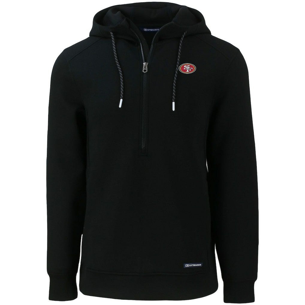 San Francisco 49ers Cutter & Buck Primary Mark Roam Eco Recycled Half-Zip Pullover Hoodie - Black for sale