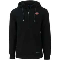 San Francisco 49ers Cutter & Buck Primary Mark Roam Eco Recycled Half-Zip Pullover Hoodie - Black for sale