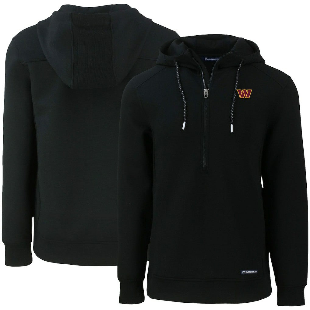 Washington Commanders Cutter & Buck Primary Mark Roam Eco Recycled Half-Zip Pullover Hoodie - Black discount