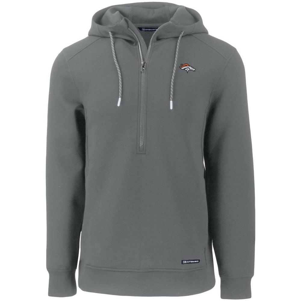 Denver Broncos Cutter & Buck Primary Mark Roam Eco Recycled Half-Zip Pullover Hoodie - Gray on sale