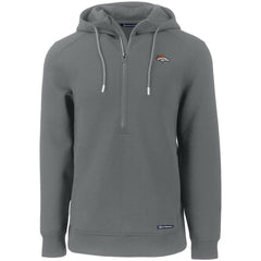 Denver Broncos Cutter & Buck Primary Mark Roam Eco Recycled Half-Zip Pullover Hoodie - Gray on sale