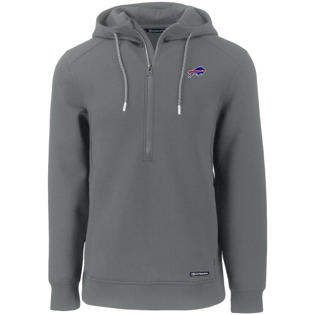 Buffalo Bills Cutter & Buck Primary Mark Roam Eco Recycled Half-Zip Pullover Hoodie - Gray cheap