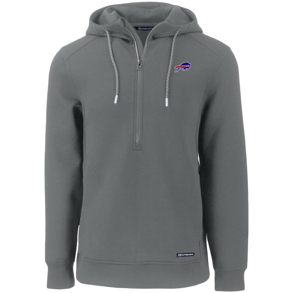 Buffalo Bills Cutter & Buck Primary Mark Roam Eco Recycled Half-Zip Pullover Hoodie - Gray cheap