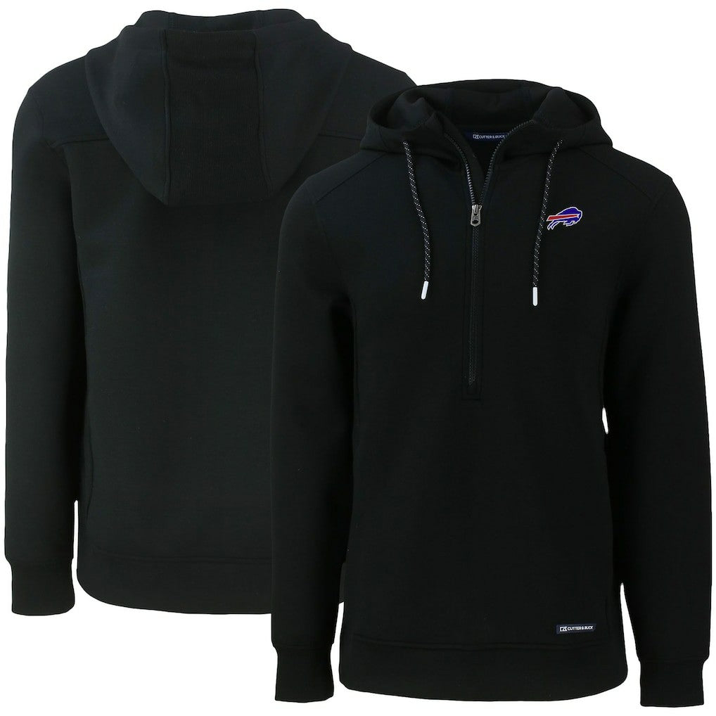 Buffalo Bills Cutter & Buck Primary Mark Roam Eco Recycled Half-Zip Pullover Hoodie - Black discount