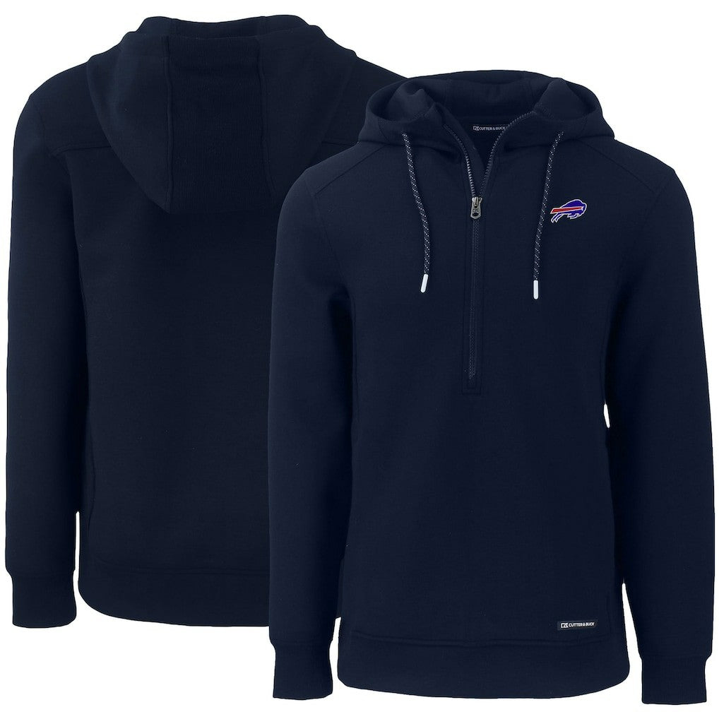 Buffalo Bills Cutter & Buck Primary Mark Roam Eco Recycled Half-Zip Pullover Hoodie - Navy for sale
