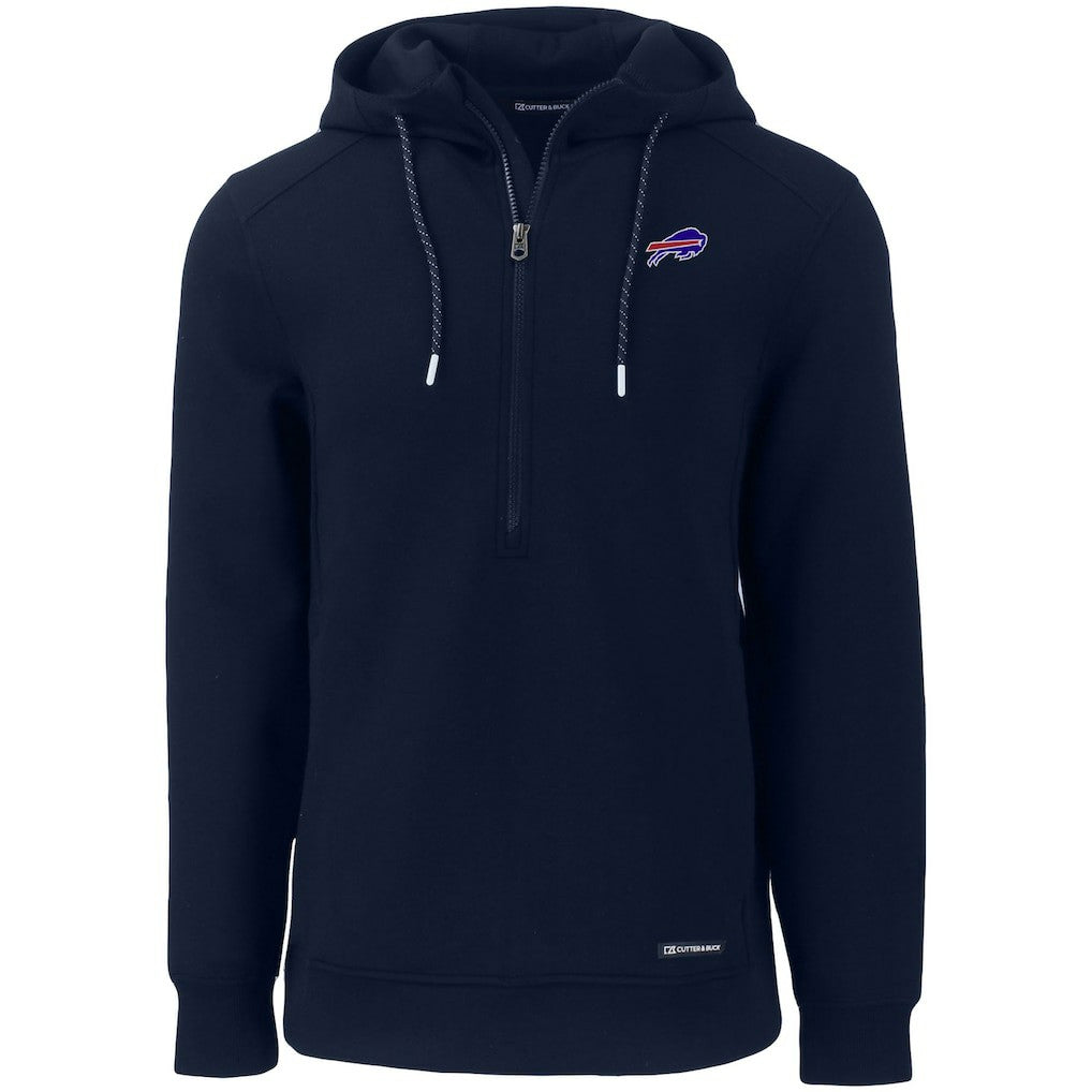 Buffalo Bills Cutter & Buck Primary Mark Roam Eco Recycled Half-Zip Pullover Hoodie - Navy for sale