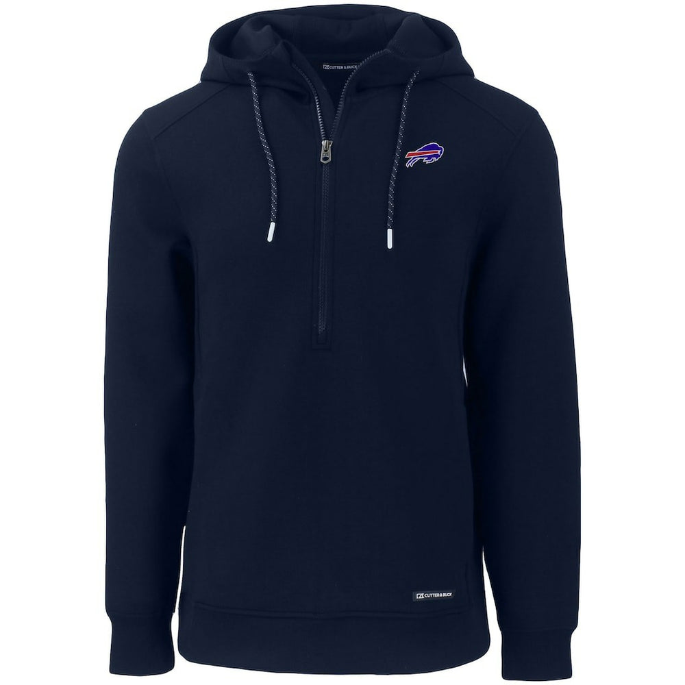 Buffalo Bills Cutter & Buck Primary Mark Roam Eco Recycled Half-Zip Pullover Hoodie - Navy for sale