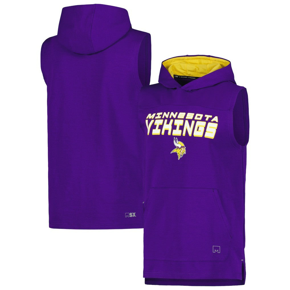 Minnesota Vikings MSX by Michael Strahan Captain Sleeveless Hoodie T-Shirt - Purple outlet