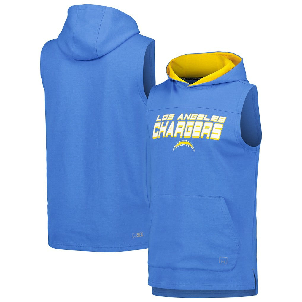 Los Angeles Chargers MSX by Michael Strahan Captain Sleeveless Hoodie T-Shirt - Powder Blue on sale