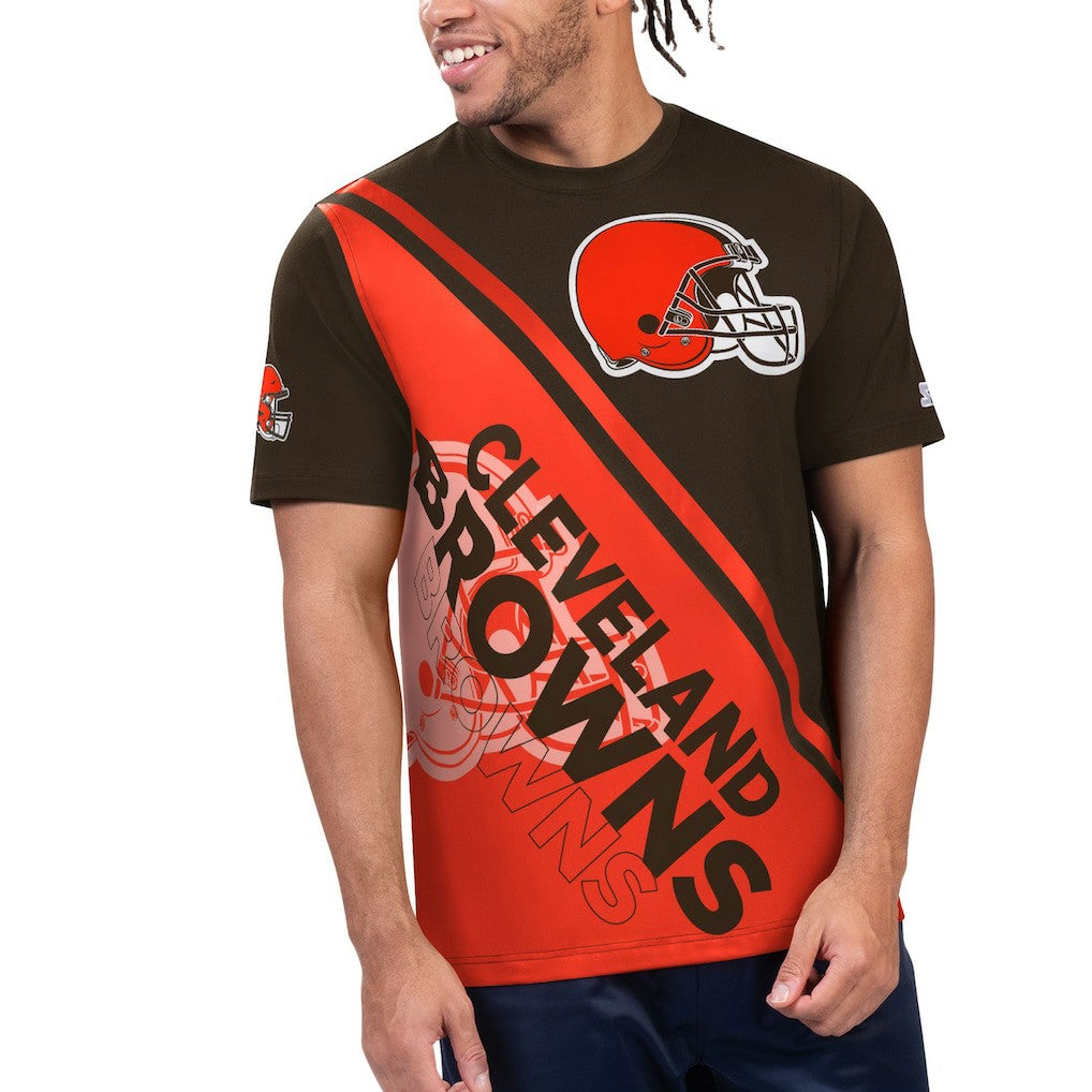 Cleveland Browns Starter Finish Line Extreme Graphic T-Shirt - Brown/Orange sale