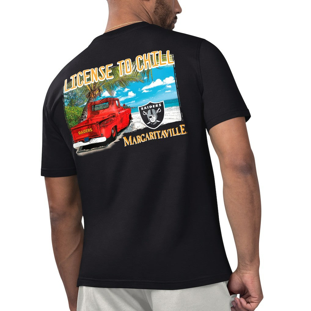 Las Vegas Raiders Margaritaville Licensed to Chill T-Shirt - Black for sale