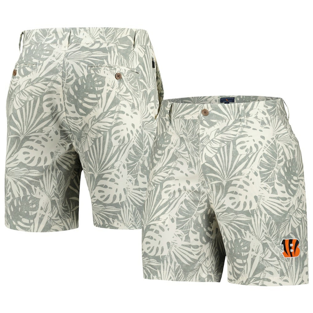 Cincinnati Bengals Margaritaville Sandwashed Monstera Print Amphib Shorts - Gray online