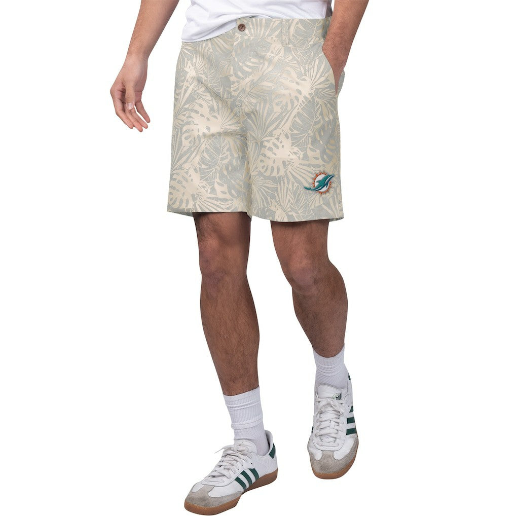 Miami Dolphins Margaritaville Sandwashed Monstera Print Amphib Shorts - Gray sale