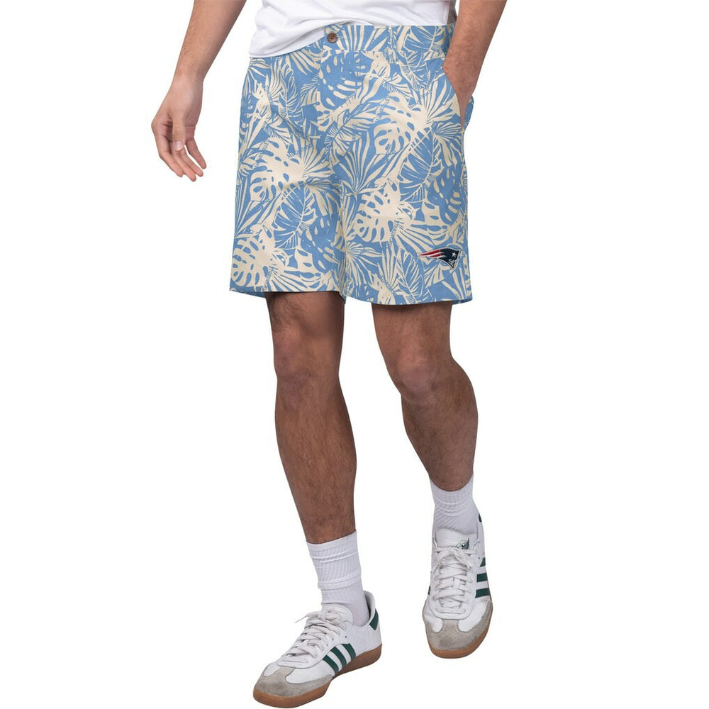 New England Patriots Margaritaville Sandwashed Monstera Print Amphib Shorts - Navy online