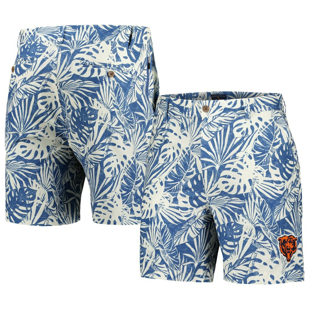 Chicago Bears Margaritaville Sandwashed Monstera Print Amphib Shorts - Navy discount