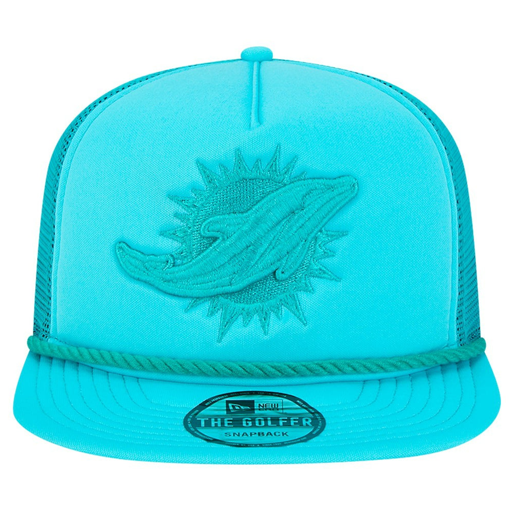 New Era Miami Dolphins Aqua Active Tone Golfer Snapback Hat on sale