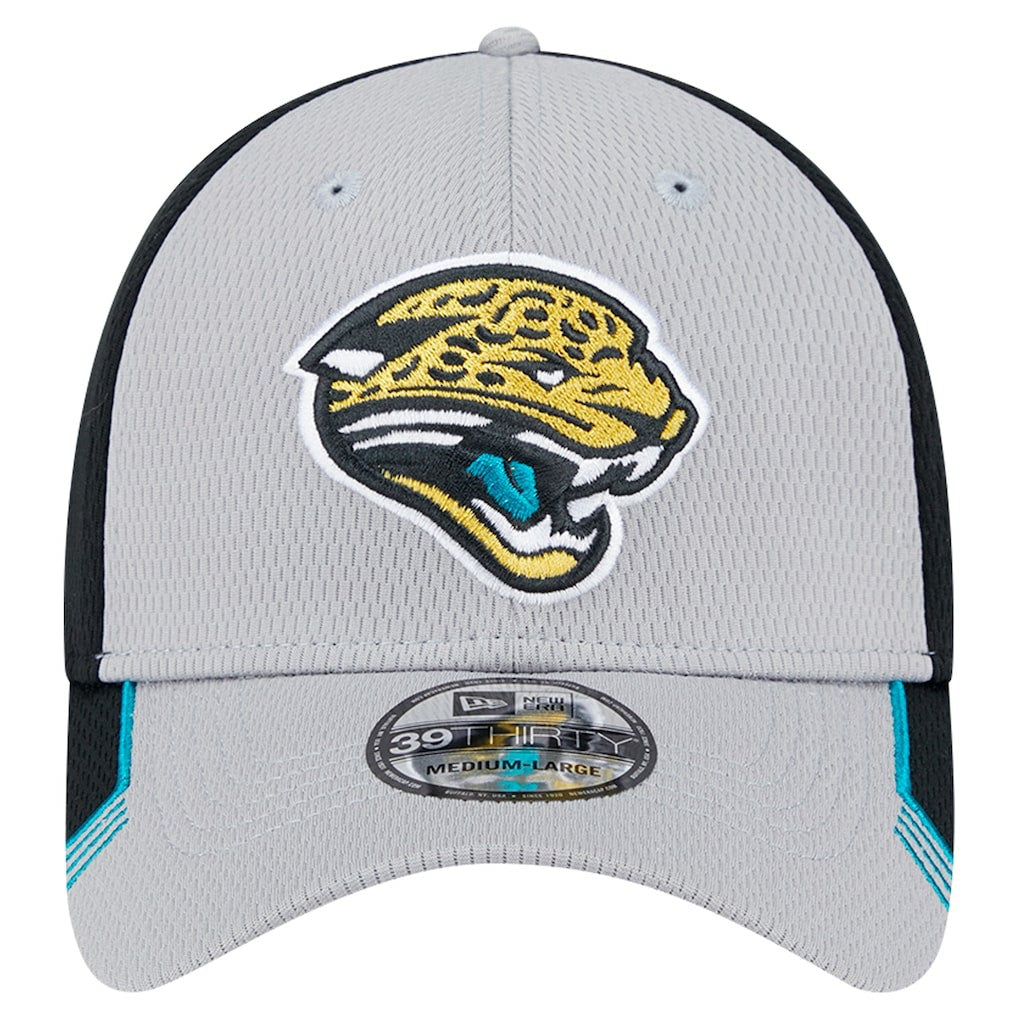New Era Jacksonville Jaguars Gray Throwback Active Visor Trim 39THIRTY Flex Hat sale