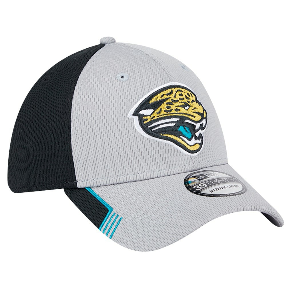 New Era Jacksonville Jaguars Gray Throwback Active Visor Trim 39THIRTY Flex Hat sale