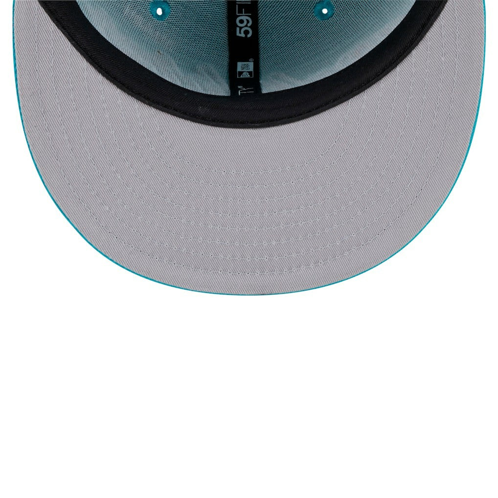 Miami Dolphins New Era Script Sided 59FIFTY Fitted Hat - Aqua cheap