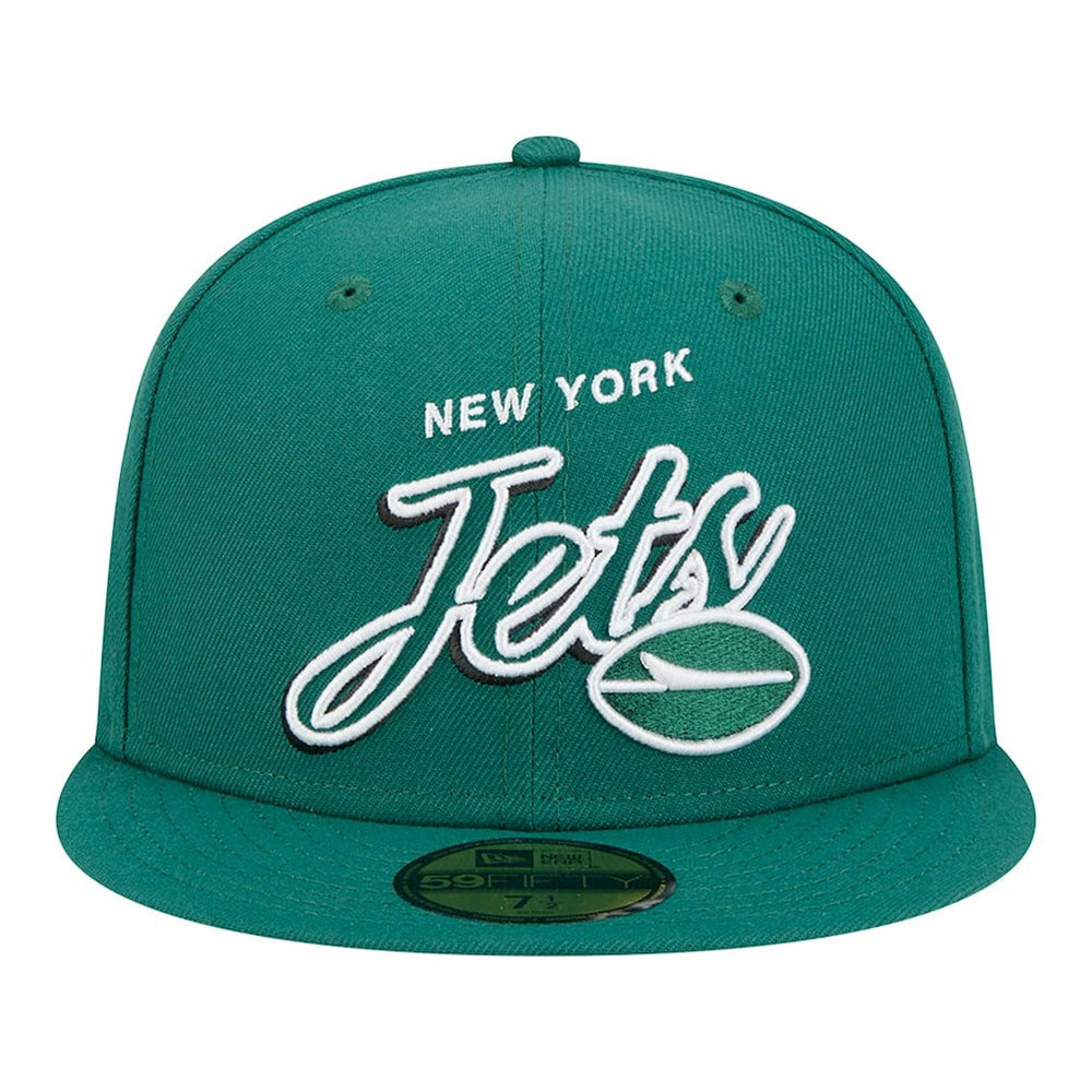 New York Jets New Era Script Sided 59FIFTY Fitted Hat - Green for sale