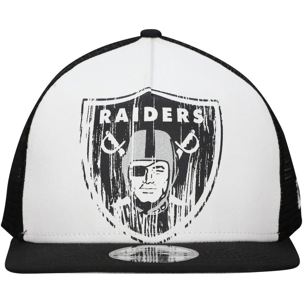 New Era Las Vegas Raiders Distressed 9FIFTY A-Frame Snapback Hat - White/Black for sale