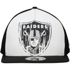 New Era Las Vegas Raiders Distressed 9FIFTY A-Frame Snapback Hat - White/Black for sale