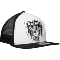 New Era Las Vegas Raiders Distressed 9FIFTY A-Frame Snapback Hat - White/Black for sale