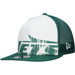 New Era New York Jets Distressed 9FIFTY A-Frame Snapback Hat - White/Green for sale